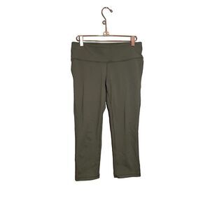 Prana Ashley Capri Pants Womens‎ Small Yoga Pilates Hike Casual Logo Olive Green